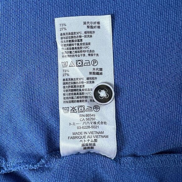 Tommy Bahama Men's Modal Polyester Textured Polo Shirt Blue Lightweight XL - Picture 14 of 16